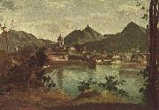 Jean-Baptiste Camille Corot Stadt und See von Como Spain oil painting artist